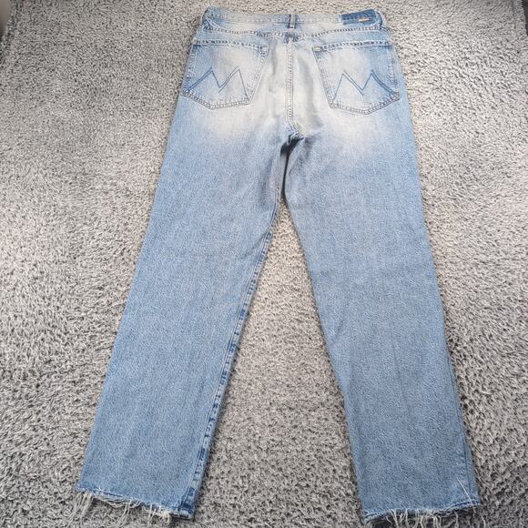 Mother Jeans Women 34 Blue Distressed High Waisted Tunnel Vision Sneak Baggy Y2k - Picture 2 of 10